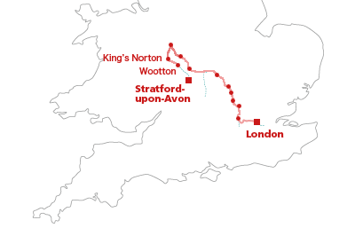 カヌー旅行の航路 - Knowle - Birmingham