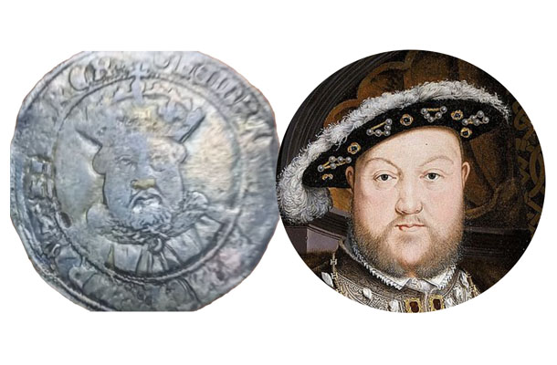 銅が露出し茶色になっているヘンリー8世の鼻（左）
