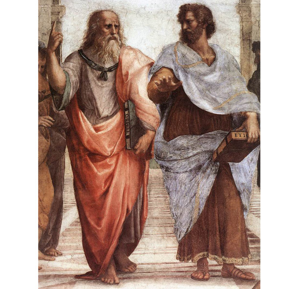 哲学者プラトン（左）