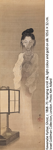 「幽霊図」1868～70年 「四谷怪談」を演じる歌舞伎役者、5代目尾上菊五郎からの依頼作