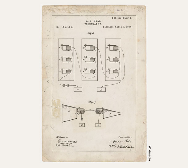 ベルによる電信装置の特許出願図面