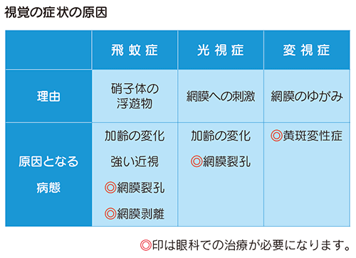 視覚の症状の原因