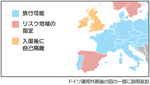 欧州内で旅行可能な国（6月15日現在）