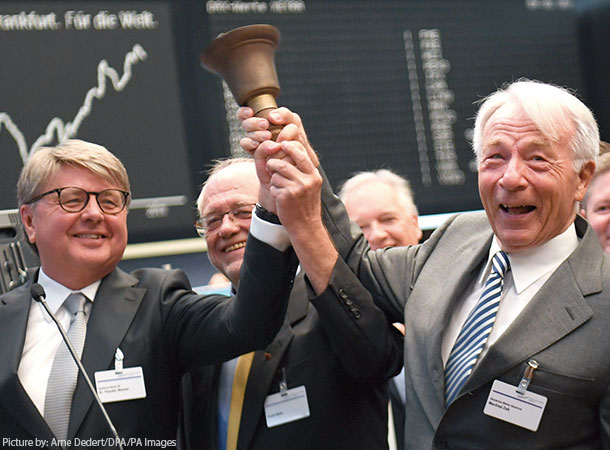 昨年7月、フランクフルト証券取引所でDAXの30周年が祝われた