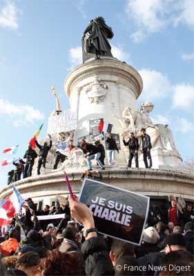 1月11日に行われたフランス共和国の行進の様子