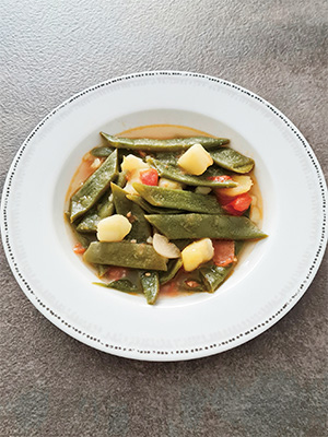 モロッコいんげんの煮物と和え物