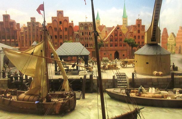 ハンブルク港の歴史の模型