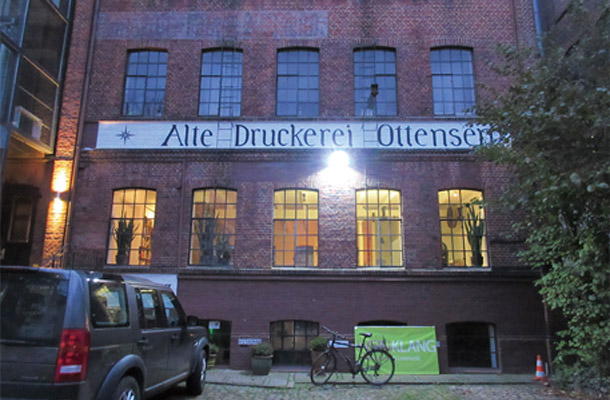 Alte Druckereiの外観。この地域にはこういう建物が多いです