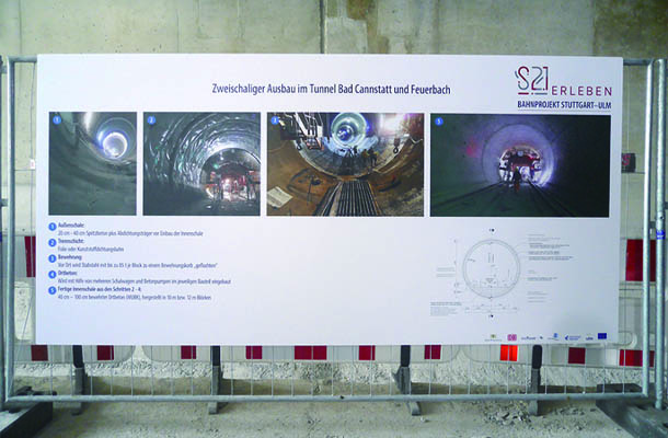 トンネル工事の説明パネル