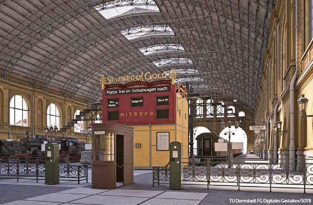 „Anhalter Bahnhof Revisited“で再現された往年のアンハルター駅の構内