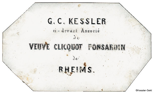 1826年のG.C. ケスラー&カンパニーの「シャンパン」のエティケット