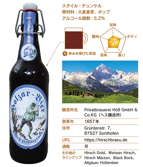 Hirschbräu Holzar Bier