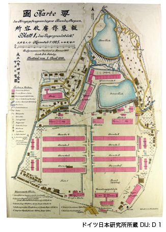 要図板東俘虜収容所（縮図:1/625）