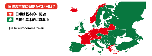 日曜の営業に規制がない国は？