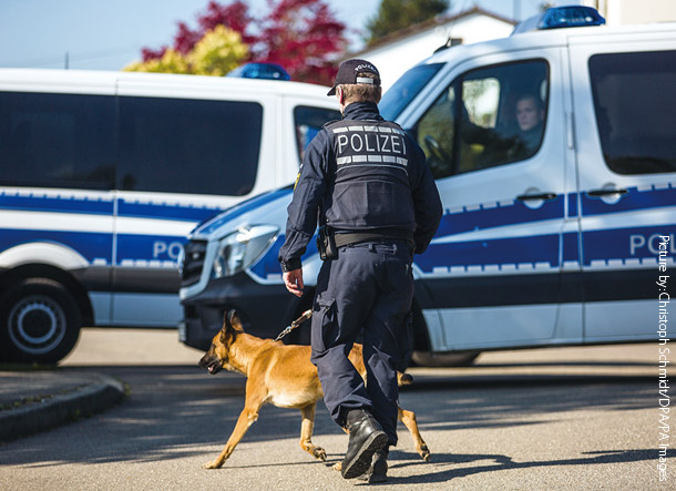 警察犬のジャーマン・シェパード