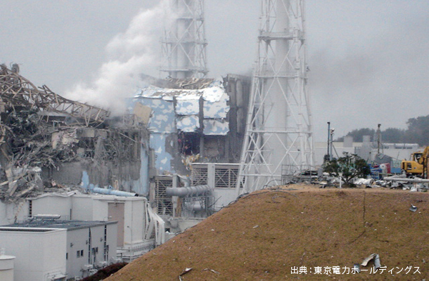 2011年3月15日に撮影された福島第一原発1～4号機