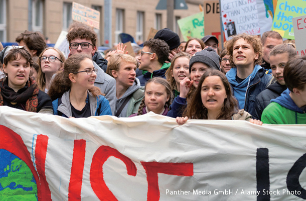 2019年3月29日、ベルリンのFridays for Futureにグレタさん（中央）も参加した