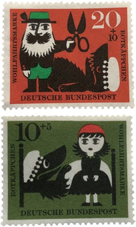 旧西ドイツの「赤ずきんちゃん」の切手 （写真：編集部知人提供）