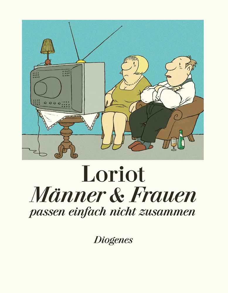 男性と女性の日常風景を描いたコミックやスケッチ80点以上が収められている『Männer & Frauen passen einfach nicht zusammen』発行元：Diogenes