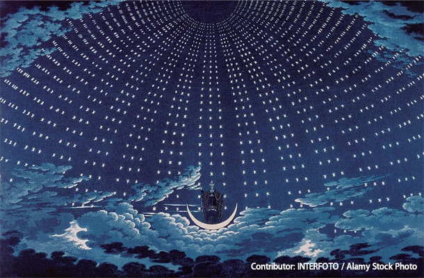 1815年にドイツの建築家シンケルが描いた「夜の女王のアリア」のシーン