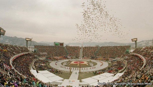 長野オリンピック開会式の一幕