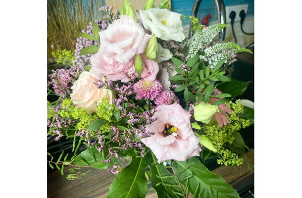 研修先からもらったお花