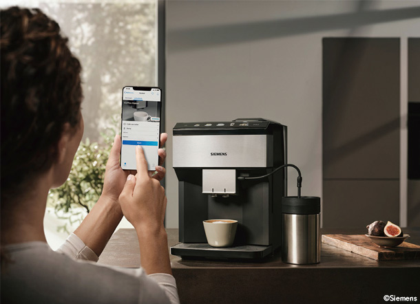 スマホから操作可能なシーメンスのコーヒーマシン