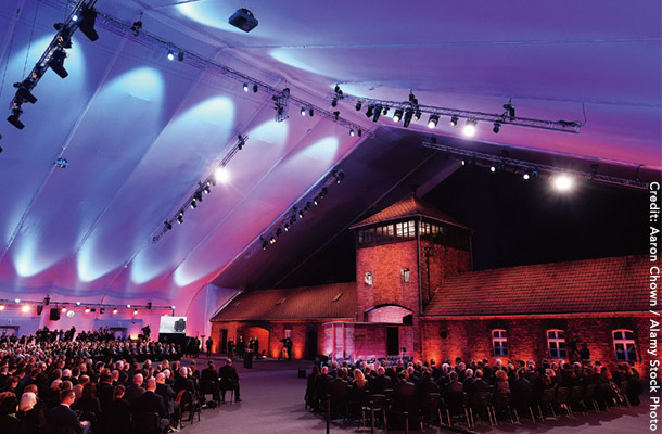 アウシュヴィッツ＝ビルケナウ記念博物館での追悼式典の様子