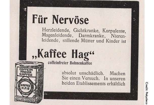 1911年頃のKaffee HAGの広告
