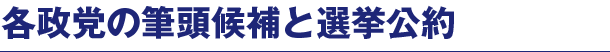 各政党の筆頭候補と選挙公約