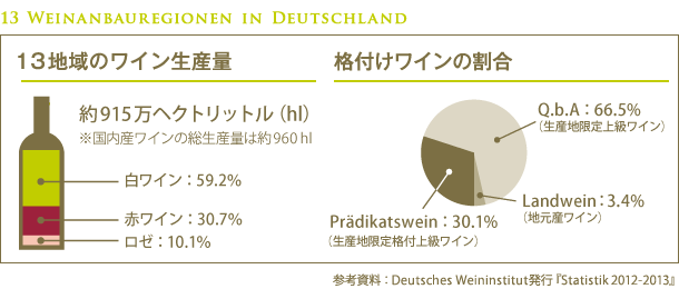 13地域のワイン生産量